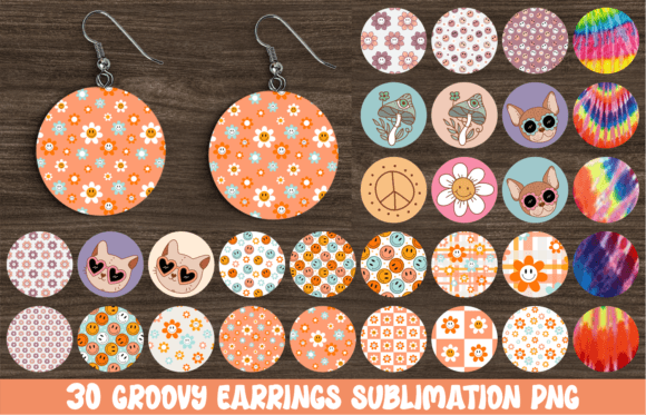 Circle Earring Sublimation Png Designs Graphic Crafts By Julia's digital designs