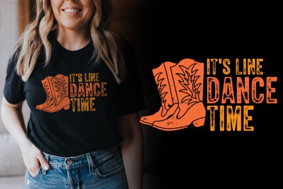 It's Line Dancing Time T-shirts Graphic T-shirt Designs By Tawhid