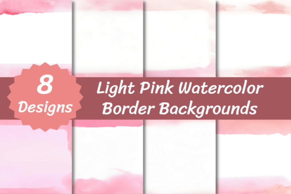 Light Pink Watercolor Border Backgrounds Gráfico Fondos Por VYCstore
