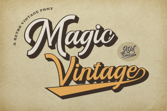 Magic Vintage Skript-Schriftarten Schriftart Von AM Designs
