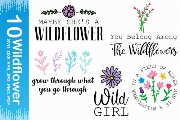 10 Wildflower Clipart Graphic Crafts By BlueFlex