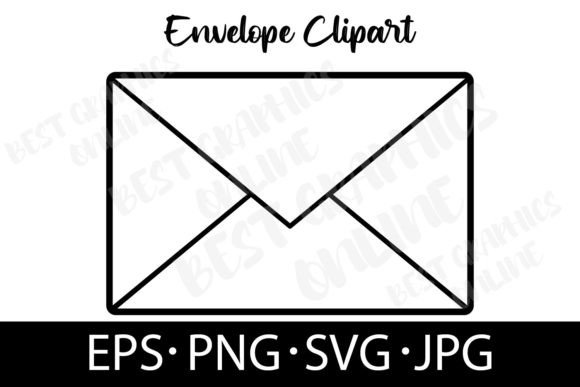 Envelope Silhouette Vector EPS SVG PNG Gráfico Ilustraciones Imprimibles Por bestgraphicsonline