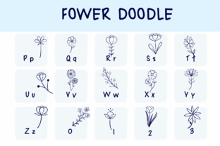 Flower Doodle Dingbats Font By Sirinart 3
