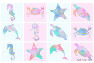 Watercolor Sea Animals Clipart Bundle Graphic Objects By NEUSTUDIO 3