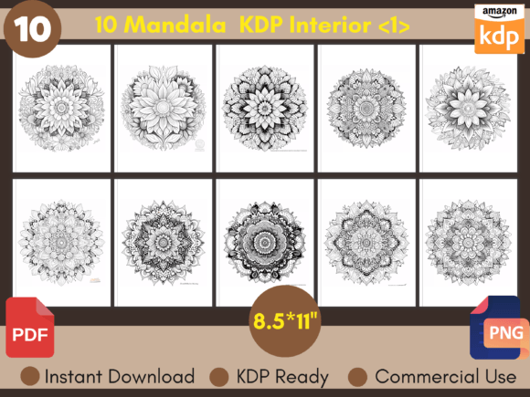 Floral Mandala KDP Coloring Pages Graphic Graphic Templates By Laxuri Art