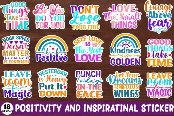 Positivity and Inspirational Stickers Bu Graphic Crafts By Robi Graphics