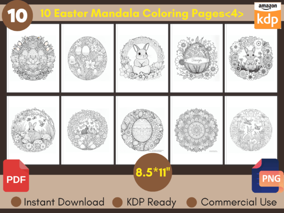 Easter Mandala Coloring Pages for Adult Graphic Graphic Templates By Laxuri Art