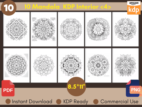 Floral Mandala Coloring Pages for Adult Graphic Graphic Templates By Laxuri Art