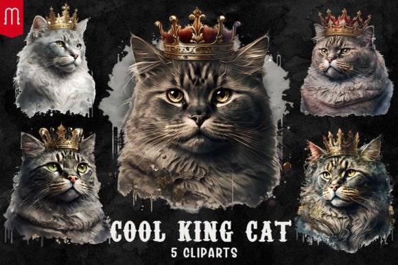 Cool King Cat Sublimation Bundle Graphic Crafts By Mirteez