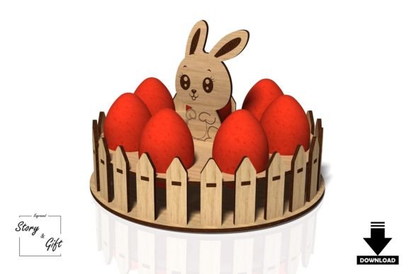 Easter Box, Egg Holder, Laser Cut Graphic 3D SVG By engravedstoryandgift