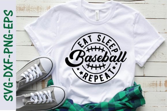 Eat Sleep Baseball Repeat Svg, Baseball Afbeelding T-shirt Designs Door Svg Design Hub