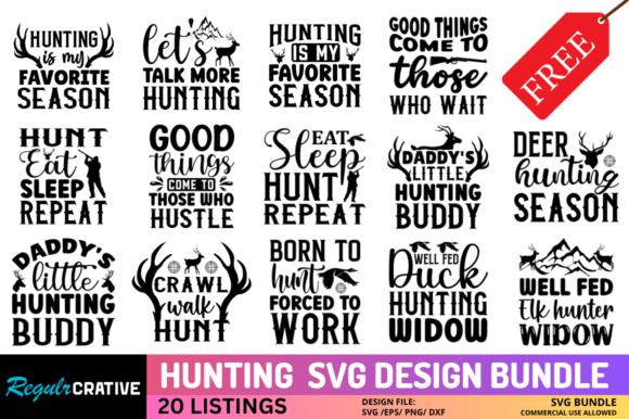 FREE Hunting Svg Bundle Graphic Crafts By Regulrcrative