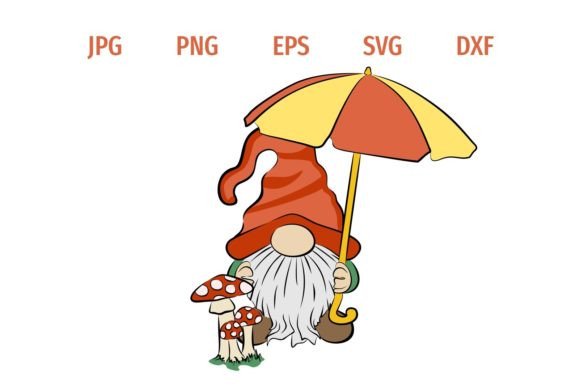 Free Male Spring Gnome with Umbrella Graphic Illustrations By Scimmia Clipart