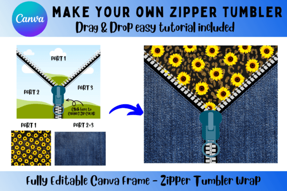 CANVA Frames - 20 Oz Zipper Tumbler Graphic Product Mockups By KrittaGrafik