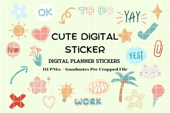 Cutie Digital Sticker Pack Illustration Illustrations Imprimables Par Adalin Digital