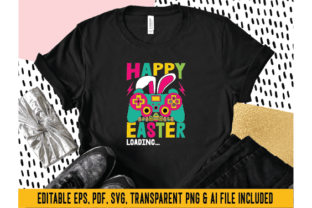 Happy Easter Loading Video Game T-shirt Gráfico Diseños de Camisetas Por tarekarts99 2