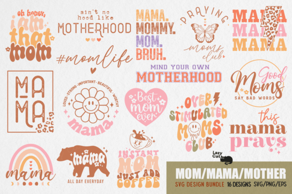 Mother's Day SVG Design Bundle Graphic Crafts By Lazy Cat