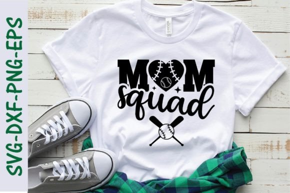 Mom Squad Svg, Baseball Svg Gráfico Diseños de Camisetas Por Svg Design Hub