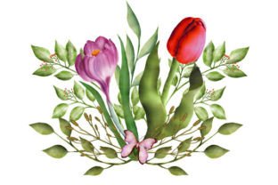 Spring Flowers Clipart, Digital, PNG Graphic Illustrations By KempiArtStore 5