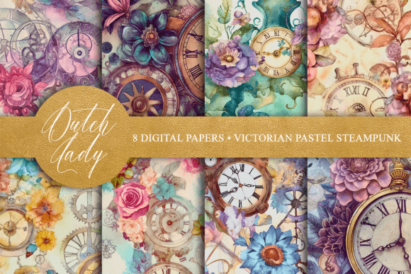 Victorian Pastel Steampunk Wallpaper Graphic Illustrations By daphnepopuliers