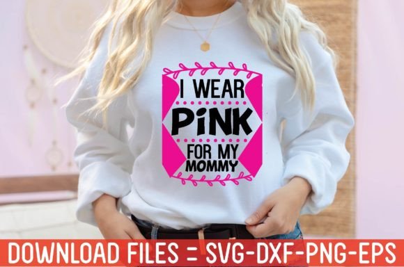 I Wear Pink for My Mommy Illustration Designs de T-shirts Par Black SVG Club