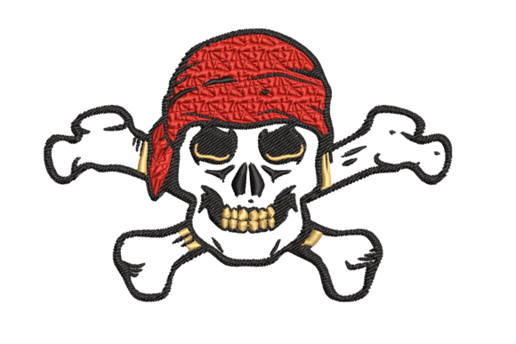 Pirate Skull Pirates Embroidery Design By A.ZCREATIONS