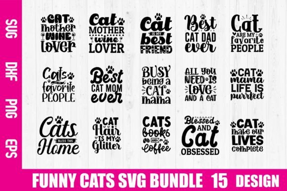 Funny Cats Svg Bundle Graphic Crafts By nazrulislam405510