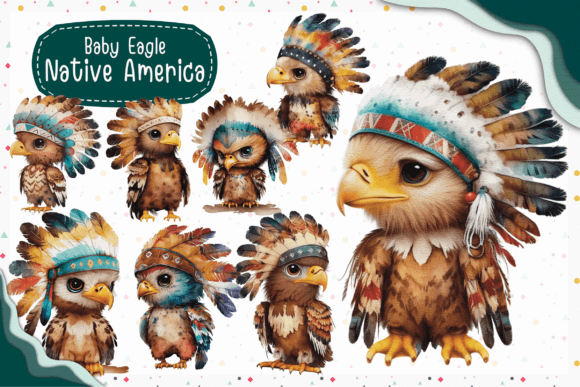 Baby Eagle Native American Sublimation Graphic Illustrations By VeloonaP