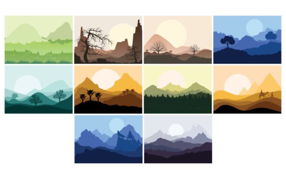 Nature Landscape Collection SVG Graphic Illustrations By mehide021