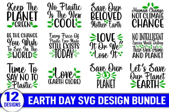 Earth Day SVG Design Bundle, Gráfico Modelos de Impressão Por asmabinti sumiya