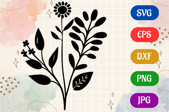 Floral - Quality DXF Icon Cricut Illustration Illustrations AI Par Creative Oasis