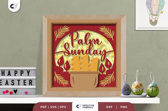 Palm Sunday 3D Light Box Paper Cut Easter 3D SVG Craft By Creative Fabrica Crafts