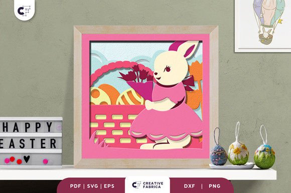 Victorian Bunny 3D Layered Paper Cut Easter 3D SVG Craft By Creative Fabrica Crafts
