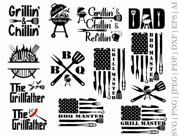 American Grill Flag Bundle SVG Graphic Crafts By SeleART