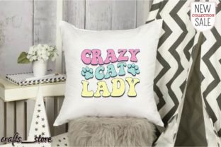 Crazy Cat Lady Retro Svg Gráfico Manualidades Por Crafts_Store 3