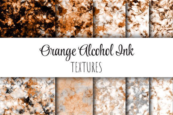 Orange Alcohol Ink Gráfico Texturas de Papel Por GraphicBubble