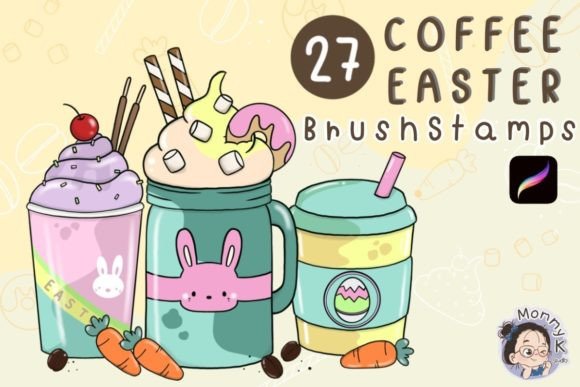 Procreate Coffee Easter Brush Stamp Graphic Brushes By MommyK Studio