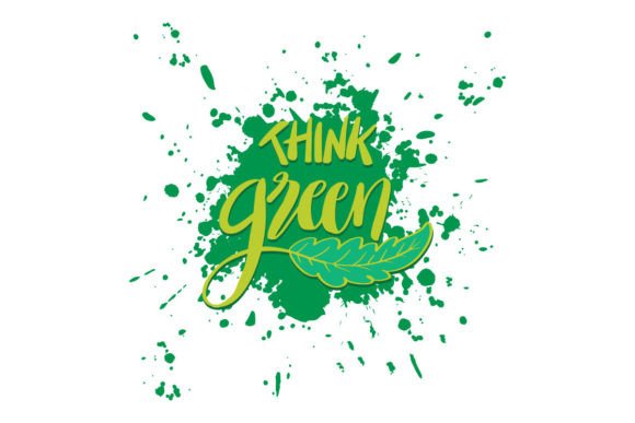 Think Green Hand Lettering Gráfico Artesanato Por han.dhini