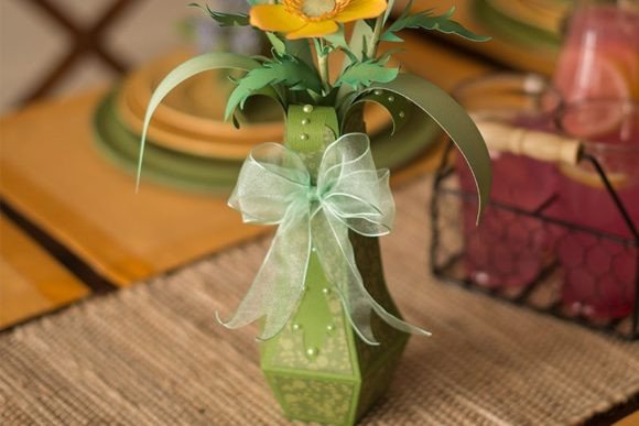 Buttercup Flower with Vase Centerpieces 3D SVG Craft By Dreaming Tree