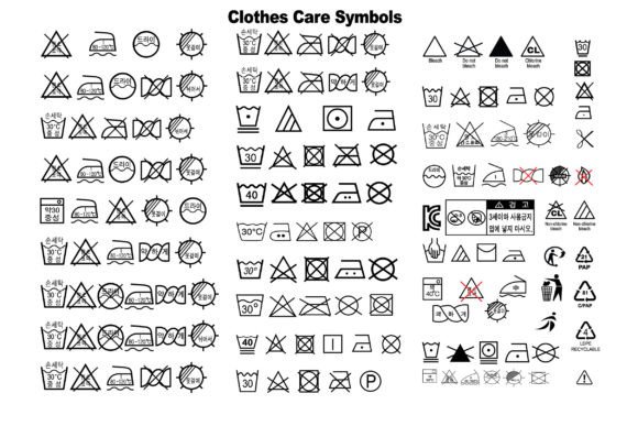 Clothes Care Symbols Gráfico Iconos Por Md Hossain