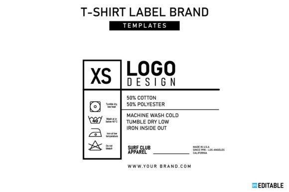 Clothing Label Tag Graphic Print Templates By Spacelabs Studio