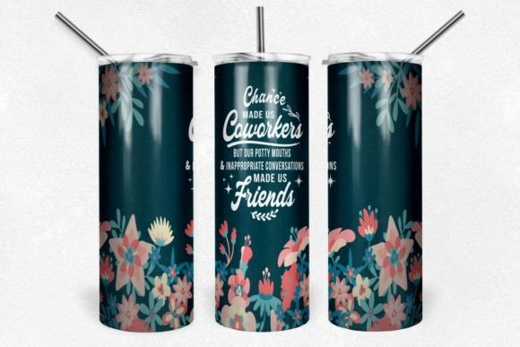 Coworkers Skinny Tumbler PNG Sublimation Graphic Print Templates By AppearanceCraft