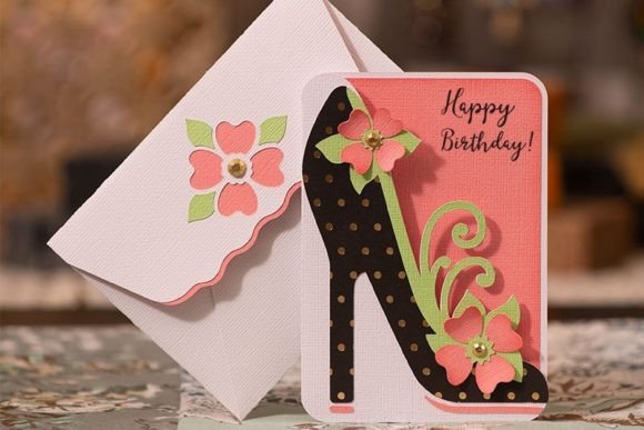 High Heel Greeting Card Día de la Madre Manualidades SVG 3D Por Dreaming Tree