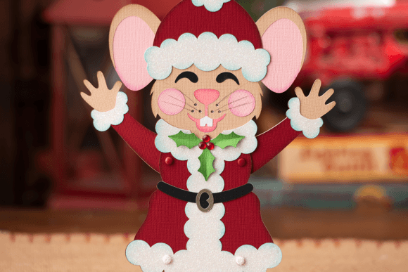 Jolly Jointed Christmas Mouse Christmas 3D SVG Craft By Dreaming Tree