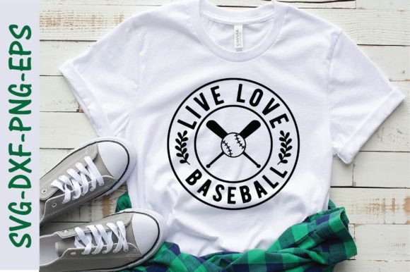 Live Love Baseball Svg, Baseball Svg Gráfico Diseños de Camisetas Por Svg Design Hub