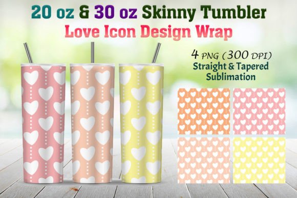 Love Icon Tumbler Skinny Wrap 20 & 30 Oz Afbeelding Crafts Door Actual Pixel