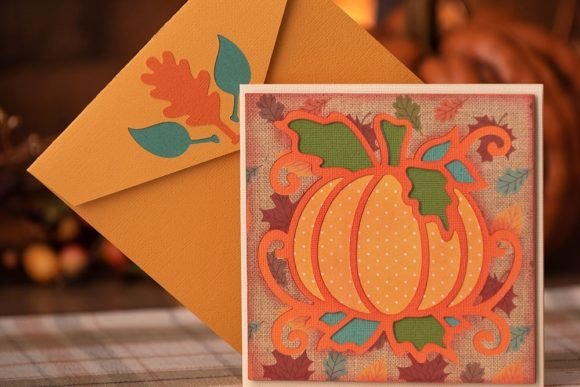 Pumpkin Greeting Card Herbst 3D SVG-Plotterdatei Von Dreaming Tree