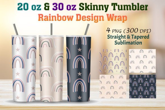 Rainbow Skinny Tumbler 20 Oz & 30 Oz Graphic Crafts By Actual Pixel