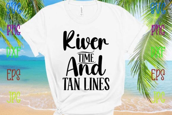 River Time and Tan Lines Illustration Designs de T-shirts Par Mega