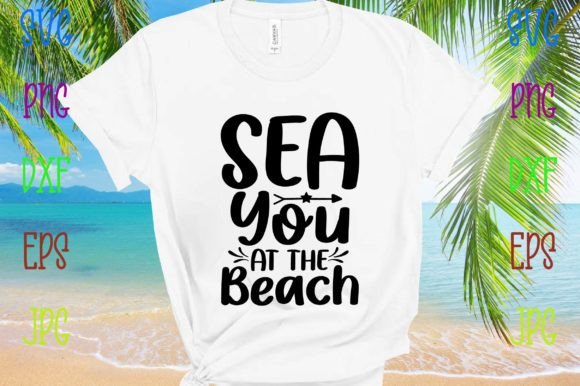 Sea You at the Beach Illustration Designs de T-shirts Par Mega